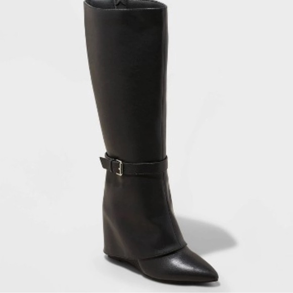 a new day Black Tall Novie Dress  Over the Knee Boots 7 1/2” NWT - Picture 1 of 7
